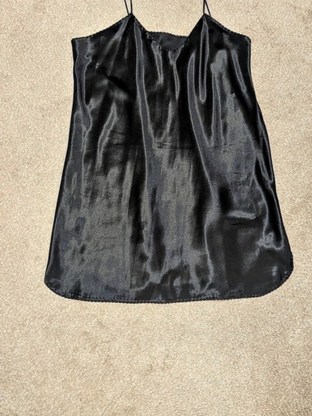 Intimate Moments Black Satin Slip Dress Chemise